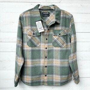 Dakine Flannel Shirt Jacket • Fleece Lined • Green Plaid • Sz L• NWT